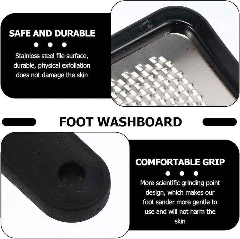 Black Stainless Steel Foot Scraper Double Sided Pedicure File For Dead Skin Removal - Image 4